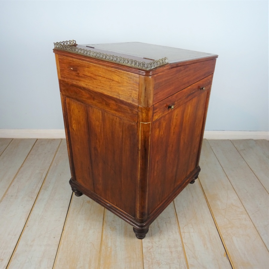 Rare Antique Military Campaign Tulipwood Davenport Desk